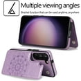 thumbnail image 2 of Design for Galaxy S23 Plus Case with Credit Card Holder Slot PU Leather Wallet Phone Cases Stand Kickstand Durable Shockproof Protective Cover for Samsung S23+ Women Men 6.6 inch Purple, 2 of 6