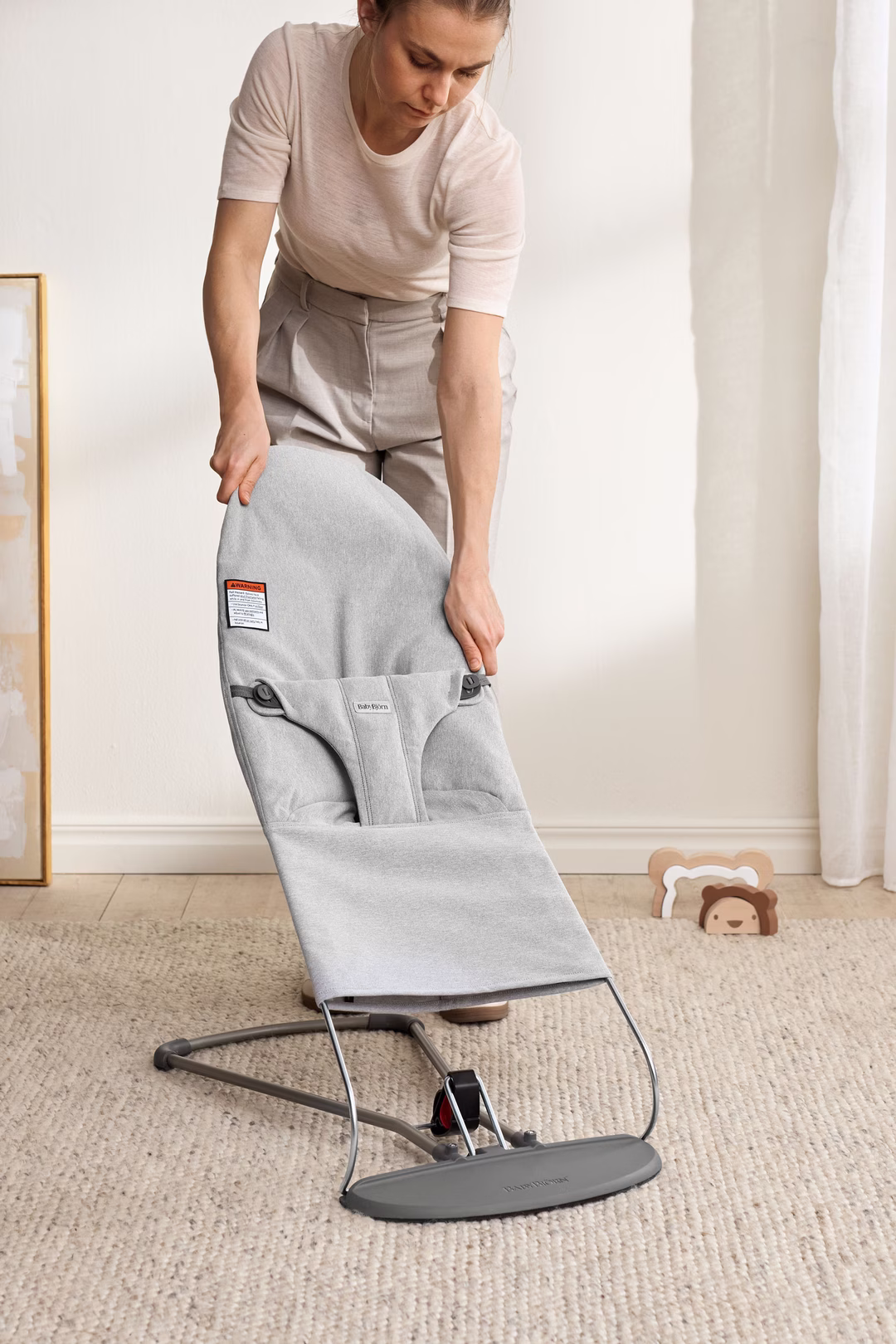 BabyBjorn Bouncer Bliss, Woven, Light Gray Melange
