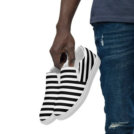 

Black White slip on canvas shoes