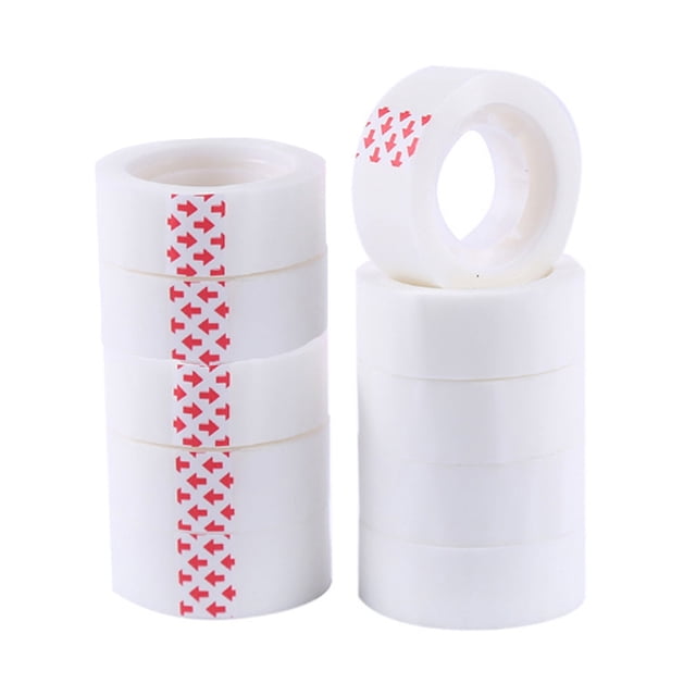 Rbaofujie Ruban Transparent, 10 Rouleaux de Recharges de Ruban Transparent pour Distributeur, Rouleau de Recharge de Ruban Transparent de 0,9 X 0,7 Po pour Emballage Cadeau, Bureau, Maison, École