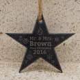 thumbnail image 2 of Darling Souvenir MADE WITH LOVE Personalized First Christmas Star Slate Engraved Christmas Tree Ornament With String Custom Family Gift, 2 of 4