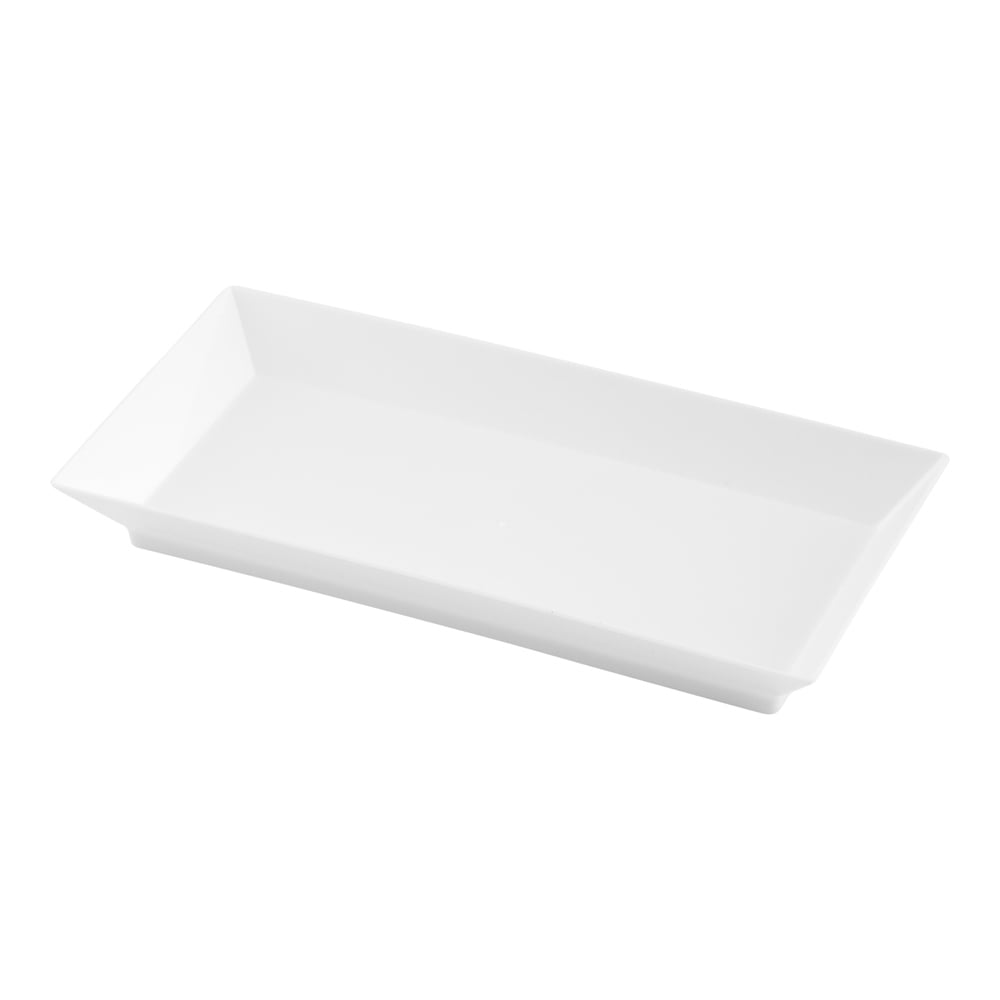 Rectangle White Plastic Plate 5" x 2 1/2" x 1/2" 100 count box