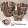 thumbnail image 2 of HLONK 3pcs Wooden Bucket Planters Rustic Patio Planters Flower Pot Container Box for, 2 of 6
