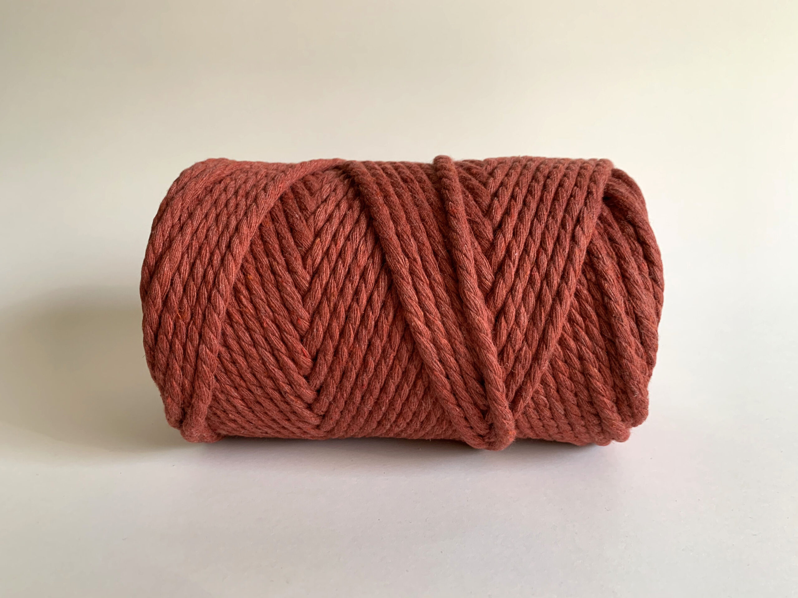 5mm 3 Strand Recycled Cotton Macrame Rope - Burnt Orange