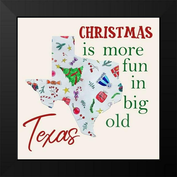 Phillip, Jamie 12x12 Black Modern Framed Museum Art Print Titled - Texas Christmas