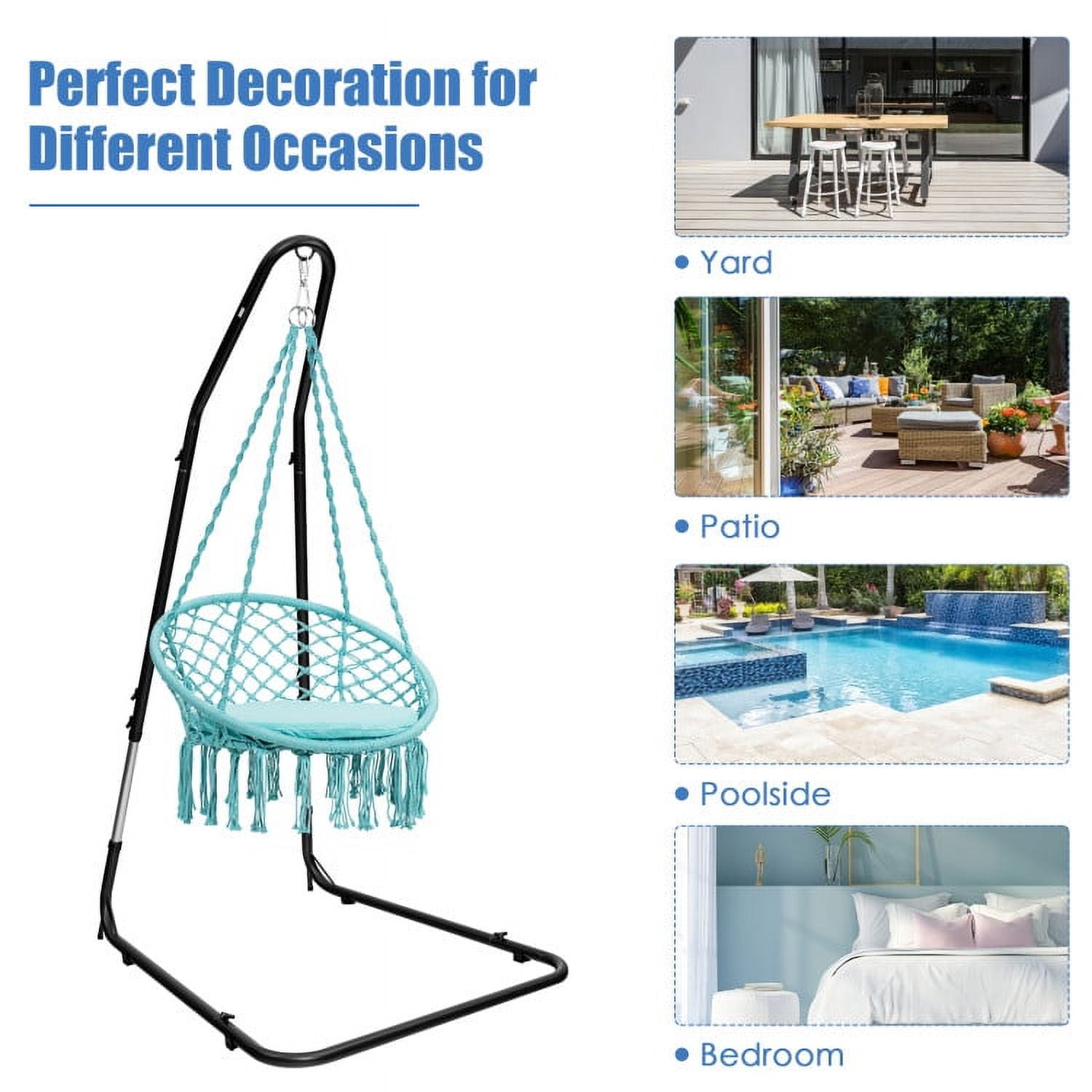 Aimee Lii Adjustable Hammock Chair Stand Steel Frame, Patio Swing Chair Aimee Lii Adjustable Hammock Chair Stand Steel Frame, Patio Swing Chair