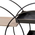 thumbnail image 6 of DecMode 34" x 7" Overlapping Circle 5-Tier Black Geometric Wall Shelf with Wood Accents, 6 of 13