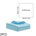 thumbnail image 3 of Cinvoph 2 Pack Microfiber Glass Cleaning Cloths, Super Absorbent Cleaning Rags for Window, Furniture Kitchen Batrhroom 12" Blue, 3 of 6