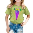 thumbnail image 1 of AJIWYH Uniforme Scolaire, Chemise Décontractée Imprimée à Col Rond et Manches Courtes pour Filles, Chemise Décontractée pour Filles de 10-11 Ans, Vert Clair, 1 of 4
