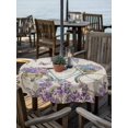 thumbnail image 2 of Outdoor Tablecloths with Umbrella Hole & Zipper, Purple Flowers Round Tablecloths 60 Inch, Weeping Spring Floral Bicycle Retro Art Waterproof Table Cloth, Patio/Pool/Picnic Table Covers, 2 of 8