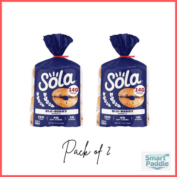 Sola Bread Blu-Berry Bagels, Non-GMO, 12 oz, 4 Count Pack of 2