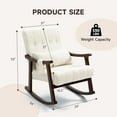 thumbnail image 7 of Upholstered Rocking Chair with Massage Lumbar Support,Page 2 Glider Chair with Side Pocket, Nursery Rocker with High Backrest,Rubber Wood Legs, Rocking Accent Armchair for Living Room Bedroom Nursery, 7 of 7
