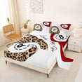 thumbnail image 2 of Castle Fairy Sport Billiards King Sheets 4pcs, Retro Cheetah Print Bedding, Brown Red White,1 Fitted Sheet, 1 Flat Sheet and 2 Pillowcases, 2 of 6