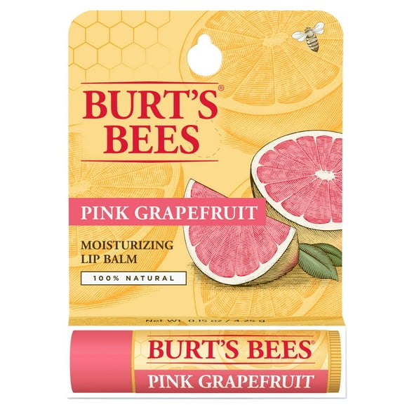 Burt'S Bees Moisturizing Lip Balm Pink Grapefruit With Beeswax & Fruit Extracts 1 Tube