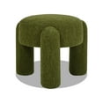 thumbnail image 2 of Jennifer Taylor Home Hugo 20.5" Round Fully Upholstered Ottoman, Moss Green Boucle, 2 of 7