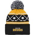Preschool Black Boston Bruins Faceoff Cuffed Knit Hat with Pom