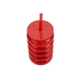 thumbnail image 5 of Just Feed Me by Jessie James Decker 4-Piece 18oz Bubble-Ribbed Tumbler with Straw, Red, 5 of 9
