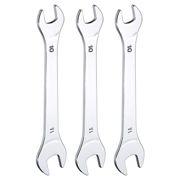 Uxcell 3pcs Double Open End Thin Wrench 10×11mm Metric U-Shaped Spanner