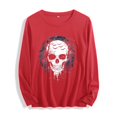 thumbnail image 2 of Xdegoge Womens Skull And Bats Graphic Tee Long Sleeve Halloween Shirt Creepy Gothic Casual Crewneck Fall Pullover Tops Novelty T Shirt, 2 of 7
