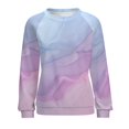 thumbnail image 7 of Colorful Marble Pattern Women's Floral Printed Sweatshirt Long Sleeve Crewneck Casual Loose Vintage Graphic Pullover Tops, 7 of 7