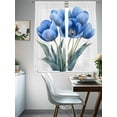 thumbnail image 4 of Blue Spring Floral Sheer Curtains 72 Inch Length 2 Panels Set, Wildflower Garden Botanical Voile Window Treatment Rod Pocket Curtains Sheers Drapes for Bedroom/Living Room/Kitchen 52"x72"x2, 4 of 7