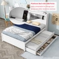 thumbnail image 4 of Bellemave Captain bed with Storage and Trundle Full Size Pine Wood Bookcase Bed, White, 4 of 13