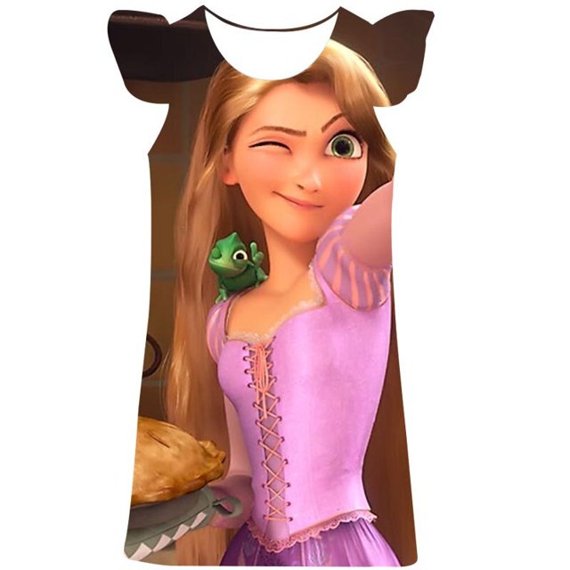 Vestido de Cenicienta para niñas, ropa para niños, vestido de princesa Rapunzel Belle, boda, fiesta de cumpleaños, vestidos hasta la rodilla para 1-10 años 5T Gao Jinjia LED