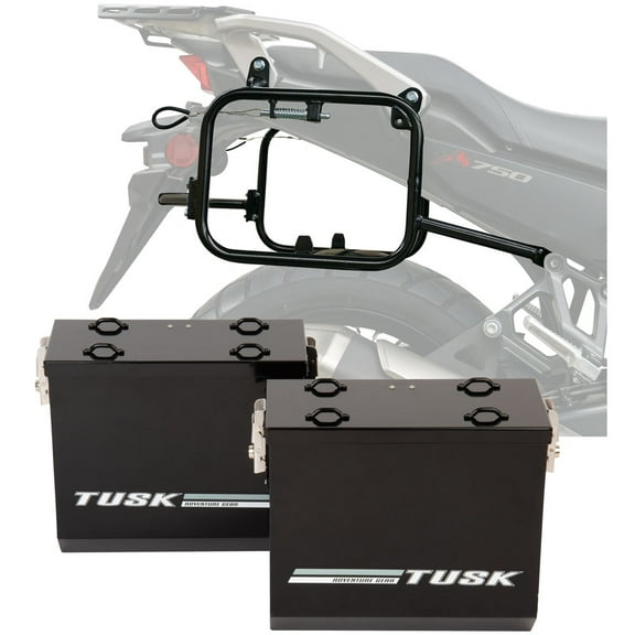 TUSK Aluminum Panniers with Pannier Racks V2 Medium Black for Honda Transalp XL750 2024