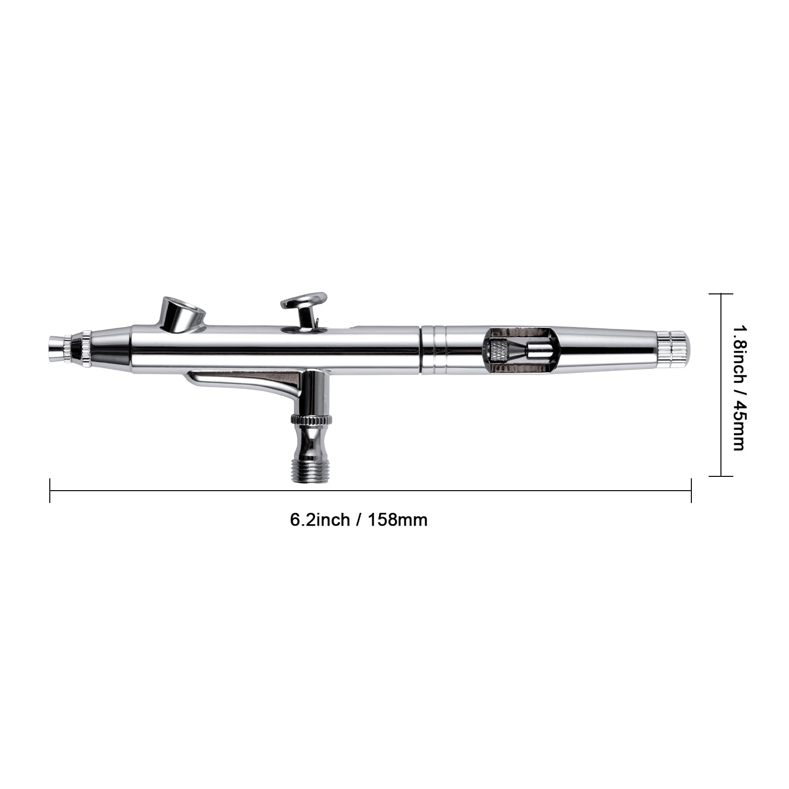 KFFKFF Dual-Action Airbrush, Gravity Feed, Includes 0.3 & 0.5 mm Nozzles, Kit with Copper Cups (2/7/12ml) & Cleaning Tools, Perfect for Model Painting, Dessert Decoration, Cake Design & Nail Art