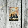 thumbnail image 5 of Halloween Witch Silhouette Metal Wall Art - Reusable, Pre-Drilled 8x12" Decor for Home & Bar, Full Moon Design, Frameless, 5 of 8
