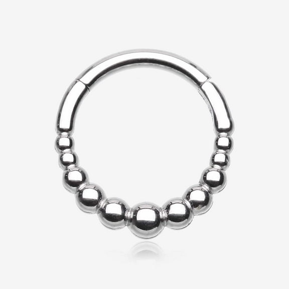 Tribal Bali Cascading Beads Seamless Clicker Hoop Ring