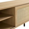 thumbnail image 3 of Media TV Stand Console Table, Brown Oak, Wood, Living Room Lounge Cafe Lobby Hospitality Restaurant, Modern Contemporary HB34356, 3 of 8