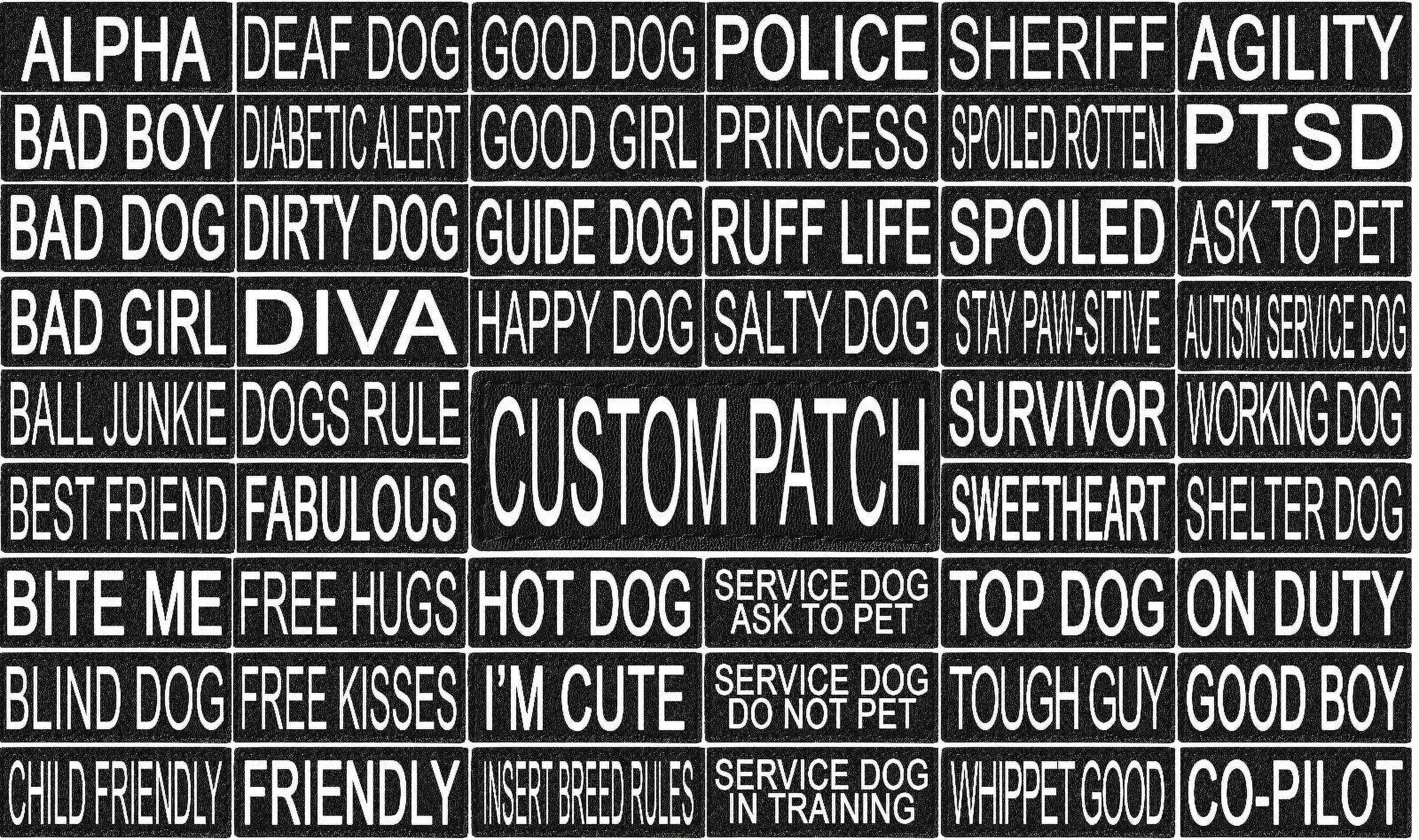 Custom Personalized Removable Patch (2 per pack) Tag For Dog Harness and Collar