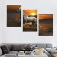 thumbnail image 4 of Awypu  Wall Canvas Animal Painting, Wall Painting Art Decor Prints Picture of Horse Riding At the Beach Framed Stretched Printed on Canvas for Home Living Room 12''x16''X3 Panels, 4 of 4