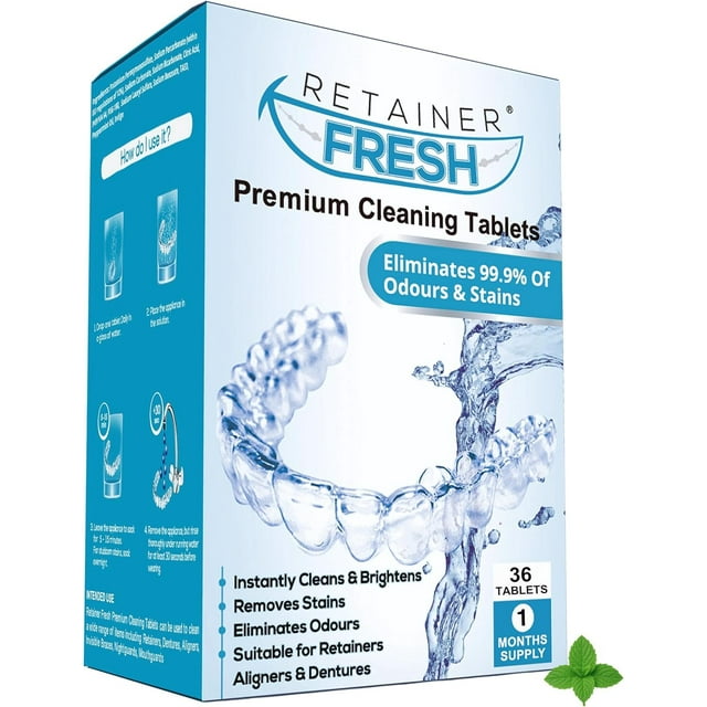 Tabletas limpiadoras Retainer Fresh 36 tabletas de 1 mes