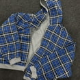 thumbnail image 4 of IWRICH Mens and Womens 20s Reversible Hoodies Plaid Preppy Hoodie Streetwear Vintage Zipper Hooded Sweatshirt XL, 4 of 8