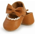 thumbnail image 3 of Baby Girl Mary Jane Flats Lace Bow Non-Slip Soft Sole Newborn First Walker Wedding Princess Party Dress Shoes, 3 of 6