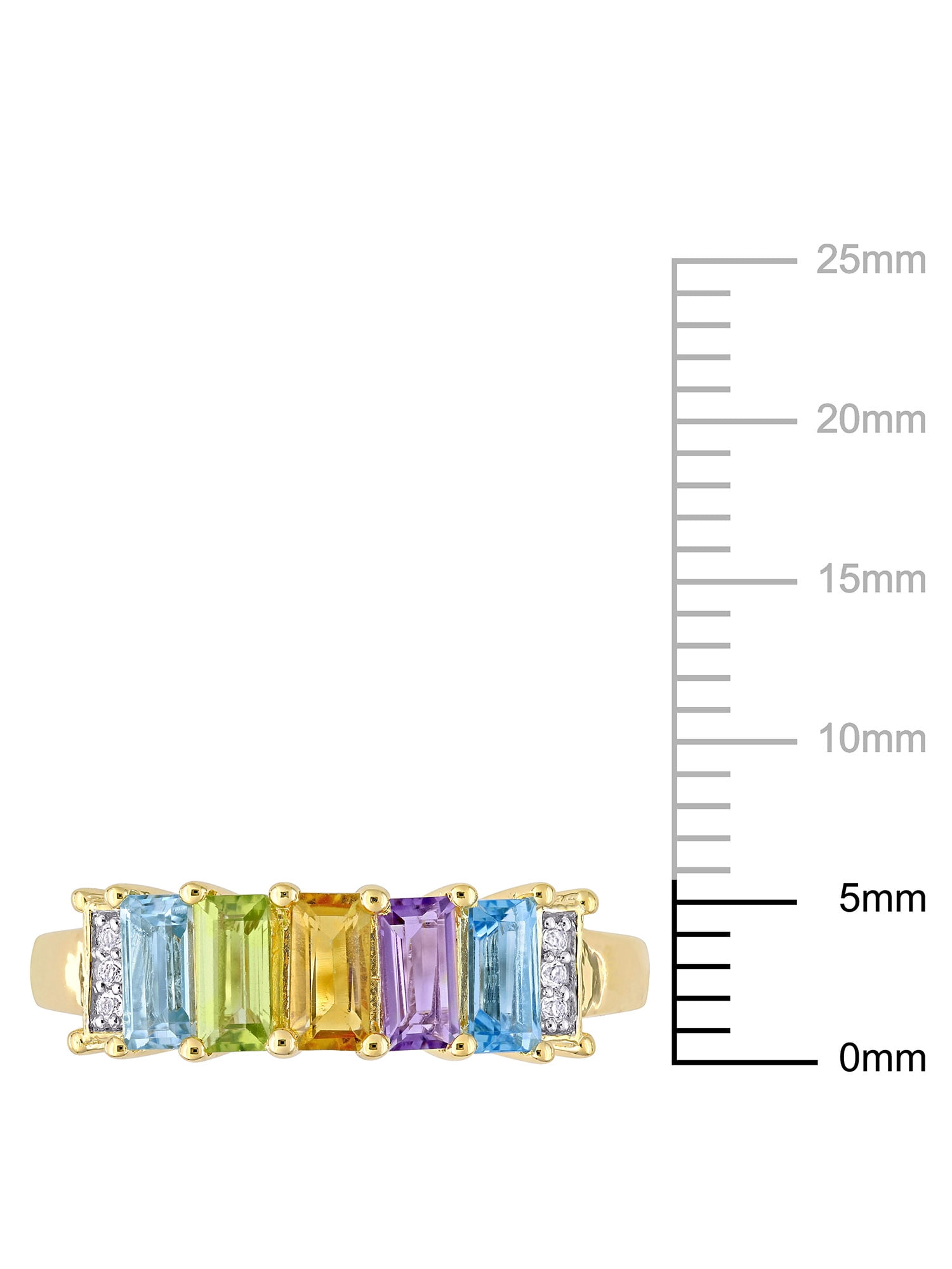 Everly Women's Topaz and Peridot Citrine Amethyst Sterling Silver Ring