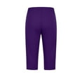 thumbnail image 5 of DDAPJ pyju Knee Length Leggings for Women High Waisted Rhinestone Leggings Slim Fit Stretch Running Yoga Crop Pants Lighten Sales of The Day Purple L, 5 of 6