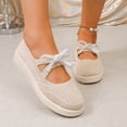 thumbnail image 5 of YOUYEDIAN Loafers for Women Platform Slip On Versatile Stripe Bowtie Deco Fashion Comfy Knit Flats Casual Soft Breathable Walking Shoes, 5 of 5
