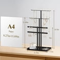 thumbnail image 3 of NIFFGAFF Jewelry Stand Holder Organizer: Display Rack for Necklaces, Earrings, Rings, Bracelets, Store and Hanging Accessory Organization With Tray, Aesthetic Room Decor, Black, 3 of 6