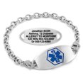 thumbnail image 1 of MedicEngraved Stainless Steel Custom Medical Alert Bracelet - 5mm Oval Link, 1 of 8
