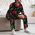thumbnail image 7 of Yiaed Cherry Print Men’s Pajamas Set - Long Sleeve Button Down Sleep Shirt and Pajama Bottoms Sleepwear Set Mens Pjs Sets Men's Pajama Bottoms-XX-Large, 7 of 7