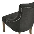 thumbnail image 7 of Weston Home Chelsea Lane Curved Back Linen Tufted Dining Chair, Set of 2, Dark Gray, 7 of 7