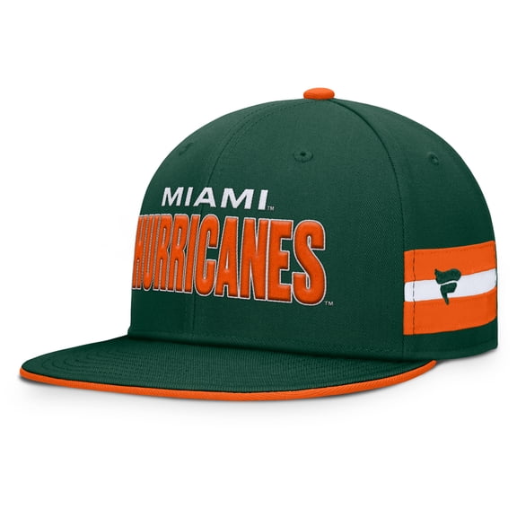 Men's Fanatics Green Miami Hurricanes Pick Off Fitted Hat
