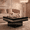 Black, variant on Modern Mirrored Faux Diamond Inlay Square Glass Coffee Table