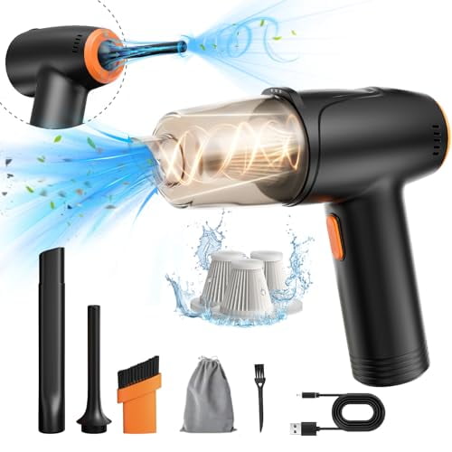 Aspiradora de mano inalámbrica para coche TBCR, 9000 Pa, miniaspiradora portátil inalámbrica con batería de 6000 mAh, 3 filtros y bolsa de almacenamiento. Ideal para el hogar y la oficina.