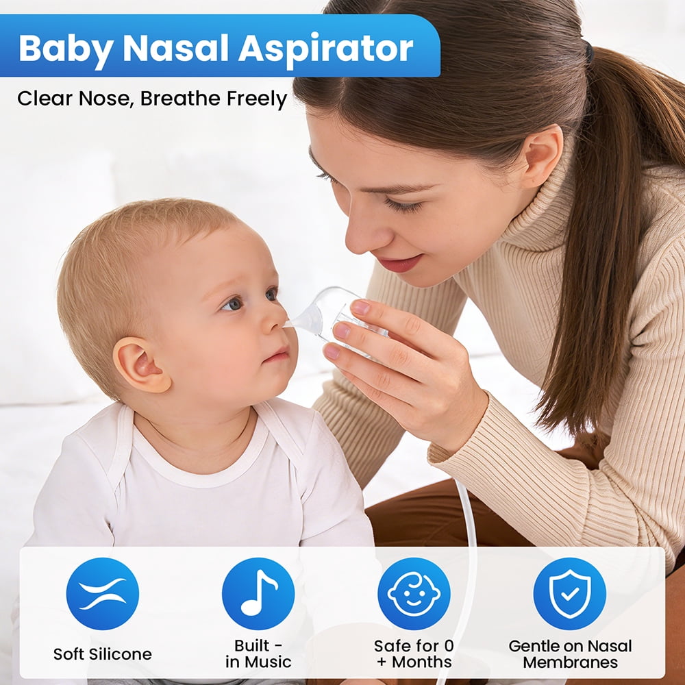 Baby Nasal Aspirator, Electric Nasal Aspirator With 9 Levels Suction, Night Light And Nursery Rhyme Soothing Function, Gentle Booger Sucker For Newborns And Toddlers