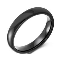 Bling Jewelry Mens Basic Simple Classic Dome Black Plated Titanium Wedding Band Ring Comfort Fit