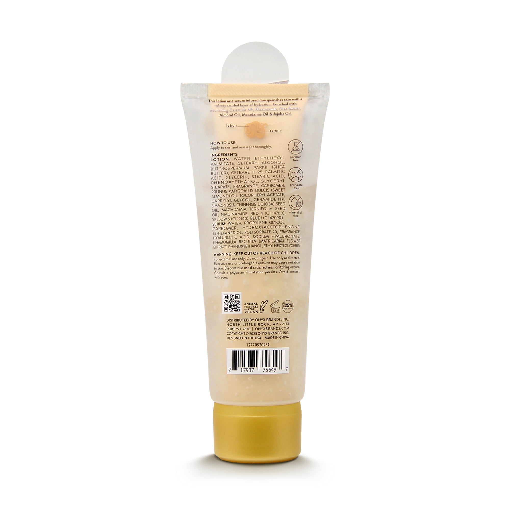 ONYX Professional Hydrating Body Lotion and Serum Duo, Marshmallow Cream, 5 fl oz